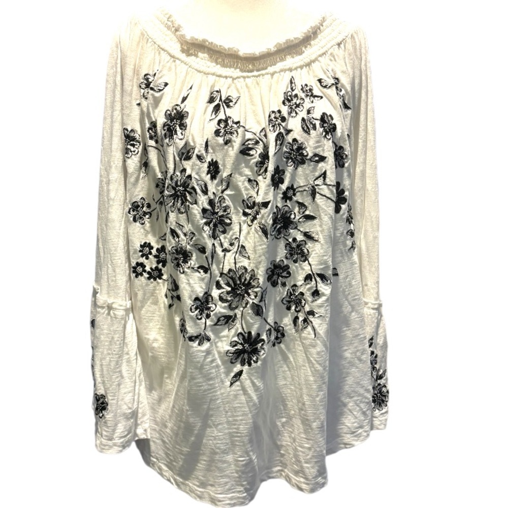 Anthropologie Flowered Boho Top